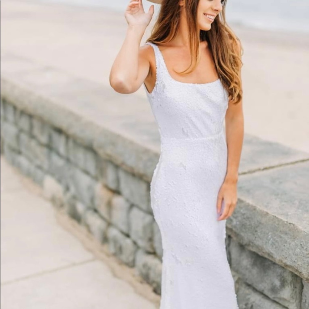 Sequin white gown